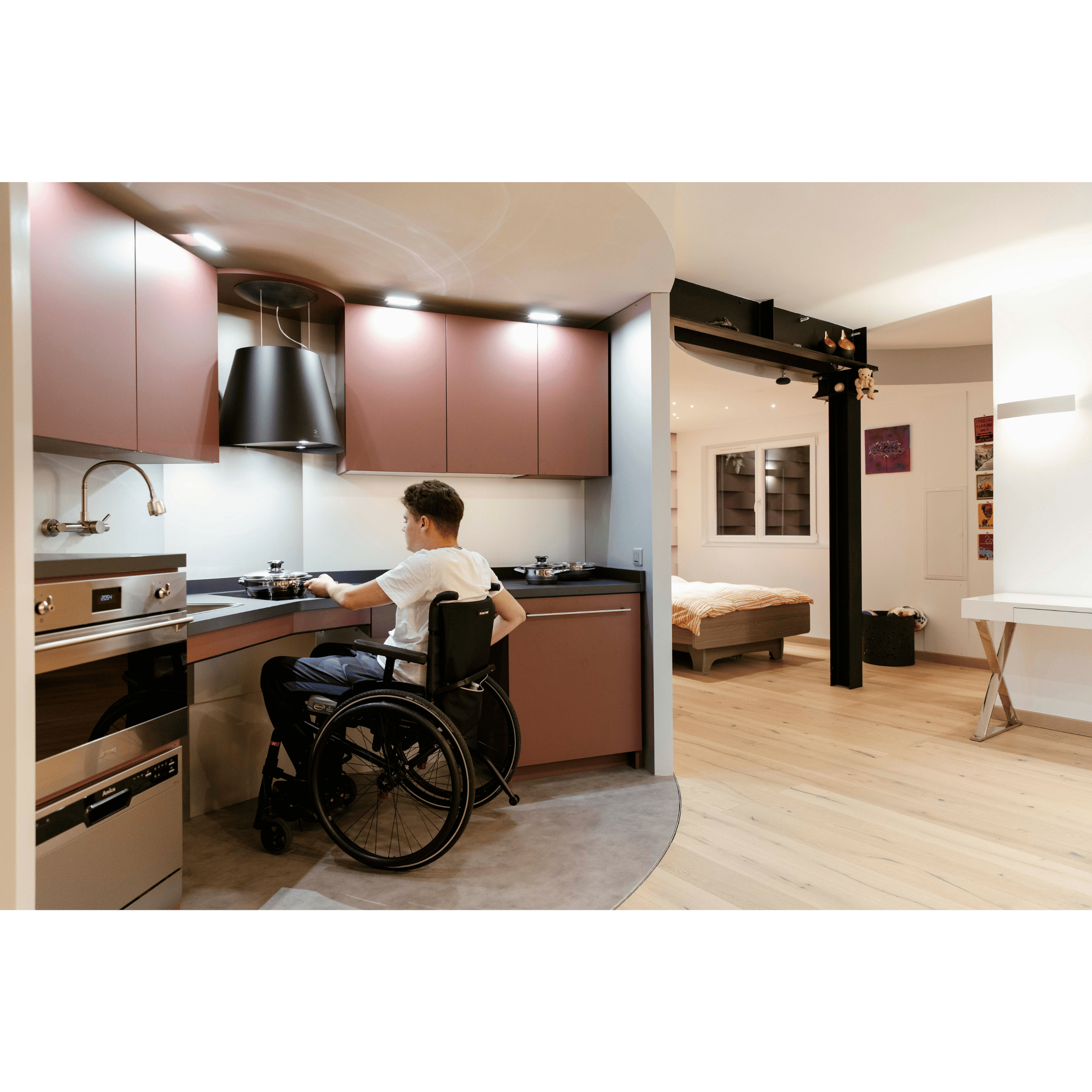 Logement accessible OTO avec cuisine ergonomique PMR